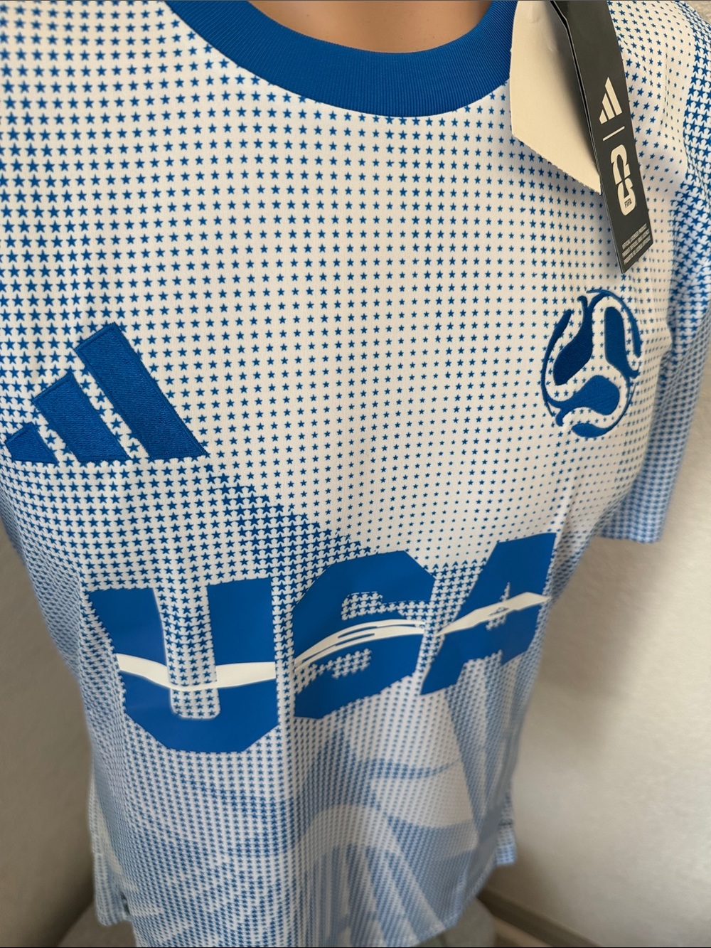 adidas White and Blue USA Soccer Jersey - Picture 2 of 7